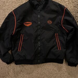 Vintage Harley-Davidson Black and Orange Bomber